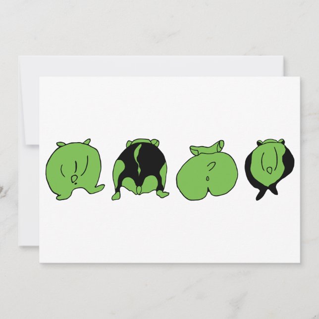 Invitation Boutons de hamster vert (Devant)