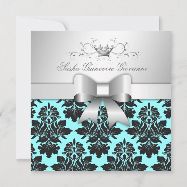 Invitation Bow-311-Blackberry Turquoise| Sweet 16 (Devant)