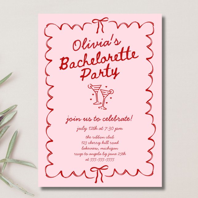 Invitation Bow Bachelorette (Créateur téléchargé)