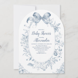 Invitation Bow bleu vintage Dusty