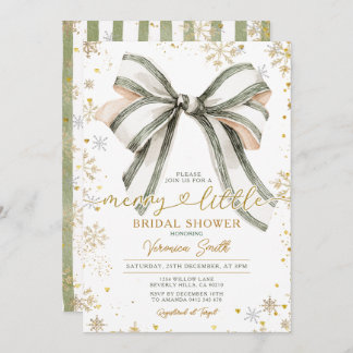 Invitation Bow coquette Merry Little Christmas Bridal Shower