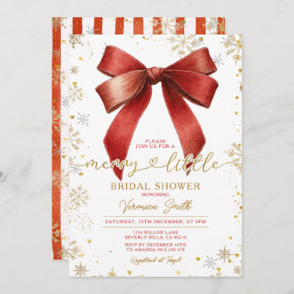 Invitation Bow coquette Merry Little Christmas Bridal Shower