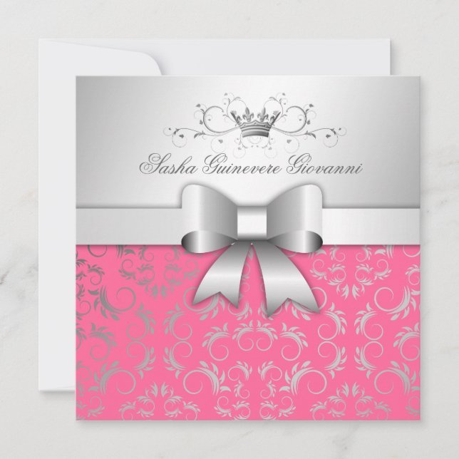 Invitation Bow Divin 311-Argent| Douceur rose lustre 16 (Devant)