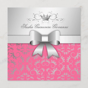 Invitation Bow Divin 311-Argent  Douceur rose lustre 16