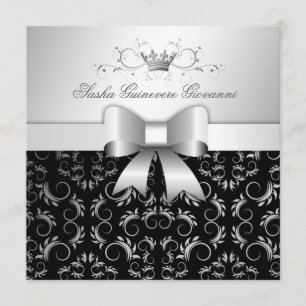 Invitation Bow Divin 311-Argent  Noir Sweet 16