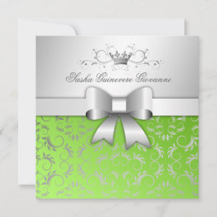 Invitation Bow Divin 311-Argent Sucre à la citron vert 16