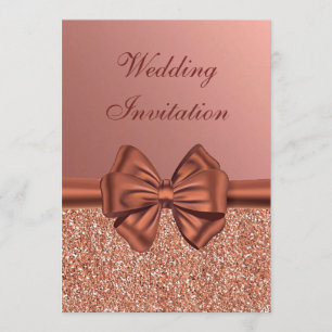 Invitation Bow en satin rose - Mariage