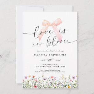 Invitation Bow Floral Amour en Fleur Baby Shower de Mariage