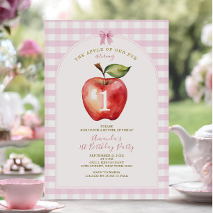 Invitation Bow La pomme de notre baby shower oculaire invitat