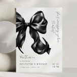 Invitation Bow noir & blanc moderne 40e anniversaire<br><div class="desc">Bow noir & blanc moderne Invitation 40e anniversaire</div>