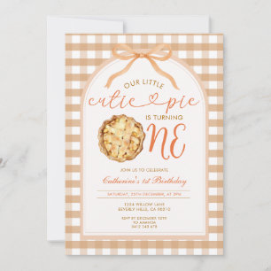 Invitation Bow Our Little Cutie Pie Automne En vichy 1er Anni