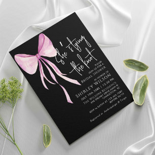 Invitation Bow rose vif Elle noue la Fête des mariées de noeu