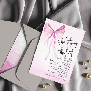 Invitation Bow rose vif Elle noue la Fête des mariées de noeu