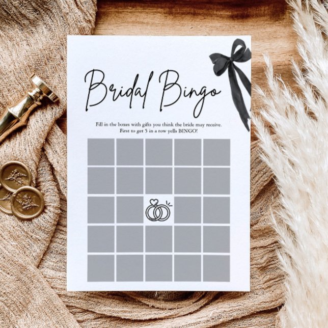 Invitation Bow She's Tying the Knot Fête des mariées Bingo Je (Créateur téléchargé)