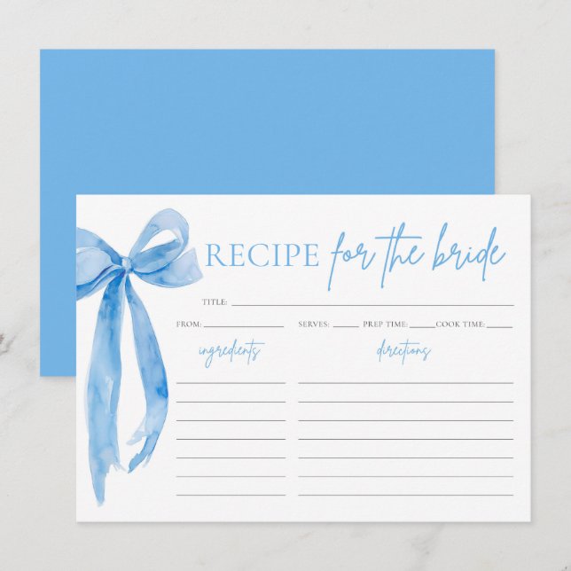 Invitation Bow She's Tying the Knot Fête des mariées Recette  (Devant / Derrière)