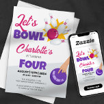 Invitation Bowl Kids Bowling Anniversaire<br><div class="desc">Préparez-vous à vous amuser avec cette adorable invitation d'anniversaire au bowling ! Parfait pour l'anniversaire d'une petite fille,  ce design comporte une épingle de bowling mignonne et une boule de bowling heureuse. Personnalisez avec vos détails de fête pour une invitation unique qui fera une impression durable.</div>