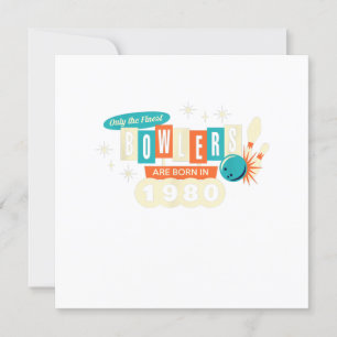 Invitation Bowler d'anniversaire 40 ans drôle Bowling 1980 Vi