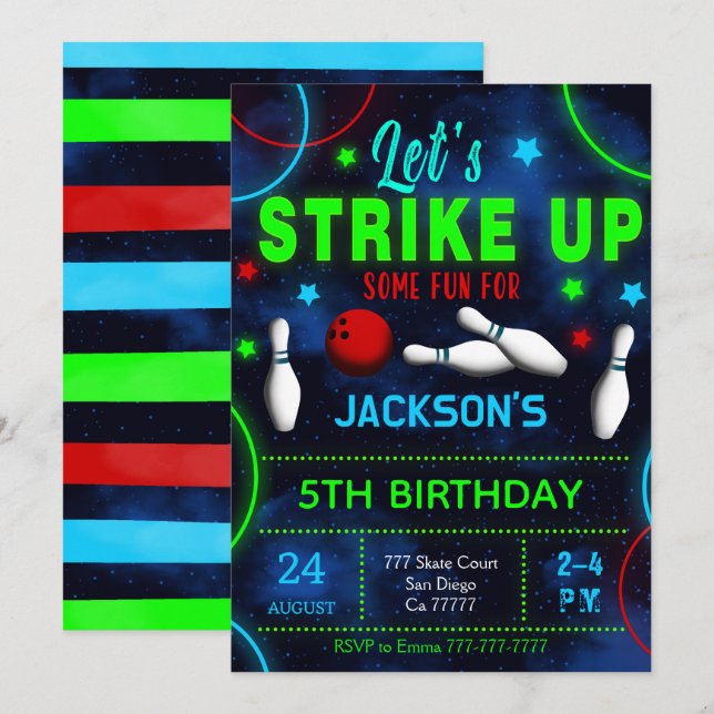 Invitation Bowling (Devant / Derrière)