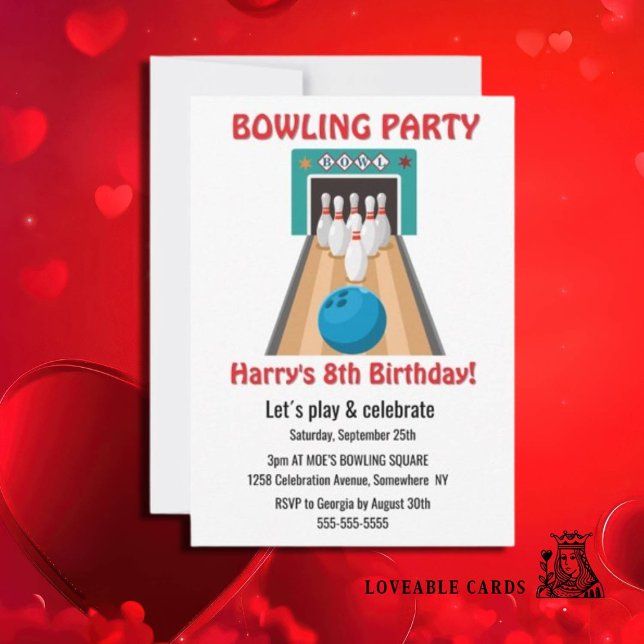 Invitation Bowling à Dix Quilles (Epic Ten Pin Party Invitations for Kids' Unforgettable Fun!)