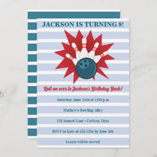 Invitation Bowling Anniversaire