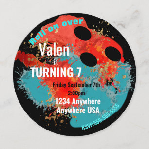 Invitation BOWLING BALL, bowling, fête d'anniversaire pour le