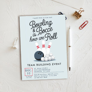 Invitation Bowling Bocce Team Building Church Business Simple