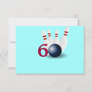Invitation Bowling, bowler 60th Birthday Invitation.