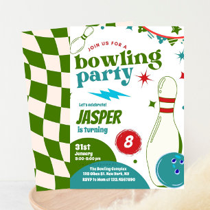 Invitation Bowling Boy fête d'anniversaire Frapper Un Peu A