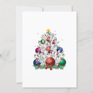 Invitation bowling de noël arbre léger de Noël de sport amate