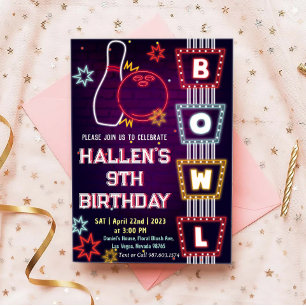 Invitation Bowling fête d'anniversaire