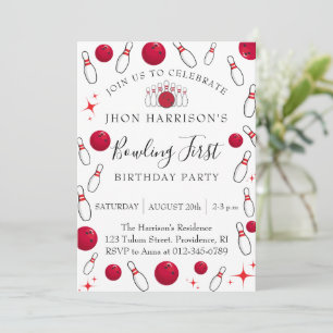 Invitation Bowling fête d'anniversaire