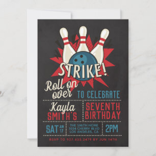 Invitation Bowling fête d'anniversaire
