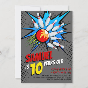 Invitation Bowling fête d'anniversaire