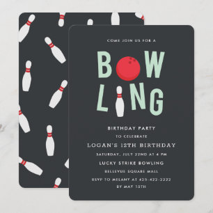 Invitation Bowling Fun Fun Fête d'anniversaire pour enfants I