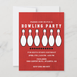 Invitation Bowling Pin fête d'anniversaire