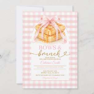Invitation Bows and Brunch Brunch aux gaufres roses Baby Show