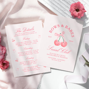 Invitation Bows & Baby Coquette Cerises Bachelorette