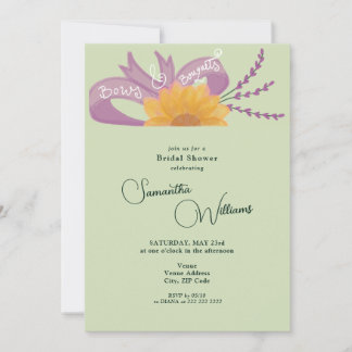 Invitation Bows Bouquets Flower Bloom Bar Green Bridal Shower