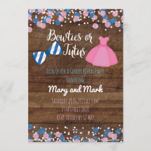 Invitation Bowties ou genre de tutus indiquent l'invitation