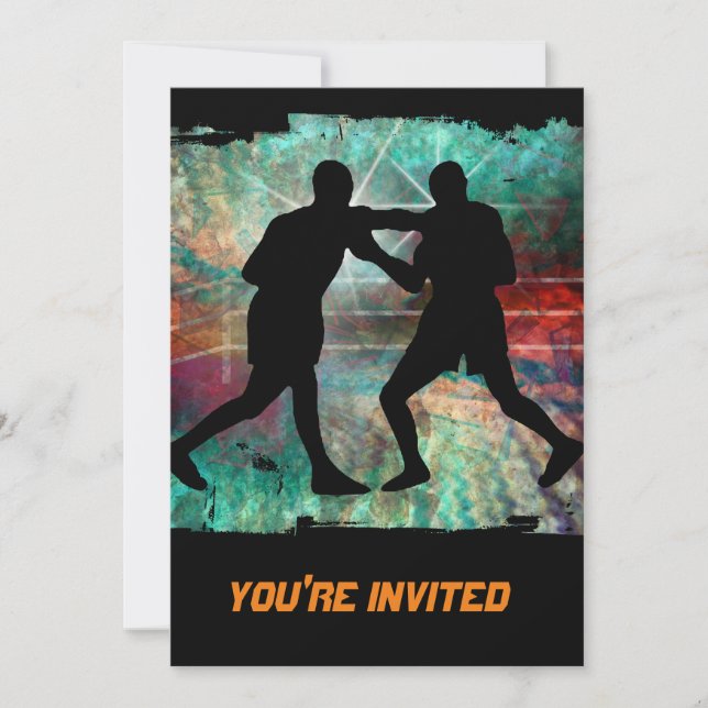 Invitation Boxe dure et graveleuse dans l'anneau (Devant)