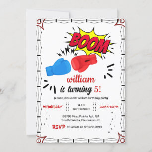 Invitation boxe sportive 11ème 6ème 8ème 9ème 10ème