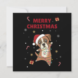 Invitation Boxer Chien Noël Neige Hiver Animaux Chiens Invit