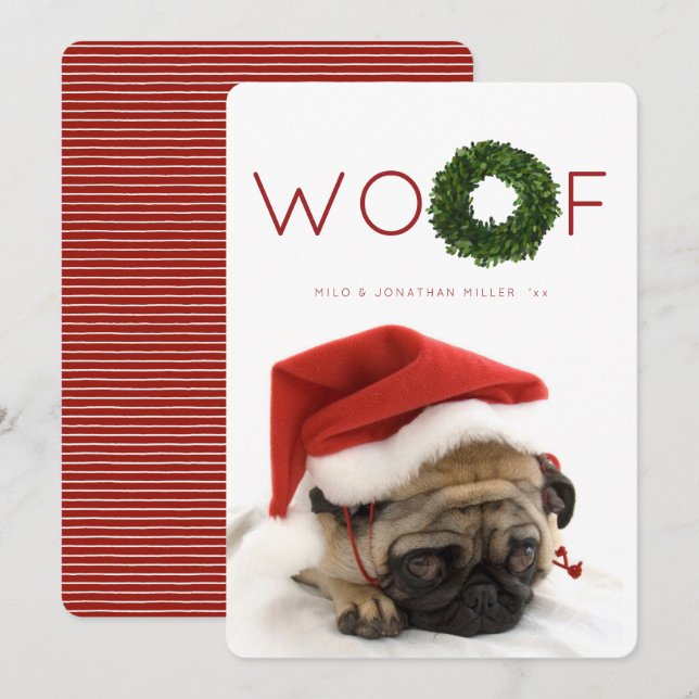 Invitation Boxwood Wreath Pet Christmas Holiday Appartement C (Devant / Derrière)