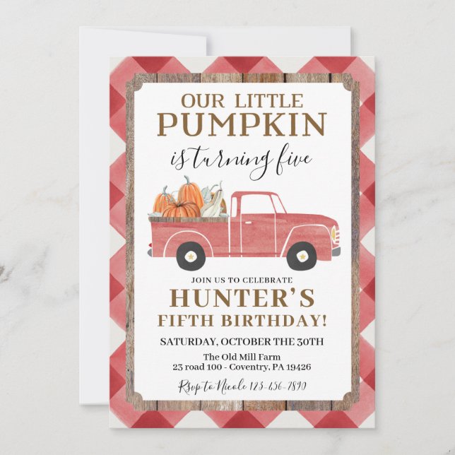 Invitation Boy Automne Fête d'anniversaire n'importe quel âge (Devant)