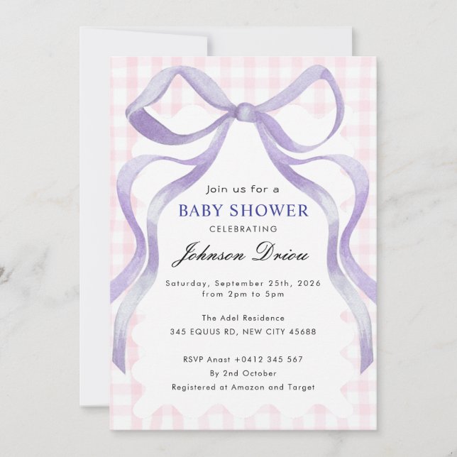 Invitation Boy Baby Shower  (Devant)