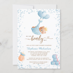 Invitation Boy Bear Baby shower avec demande de réservation