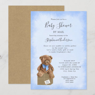 Invitation Boy Bear Baby shower par courrier
