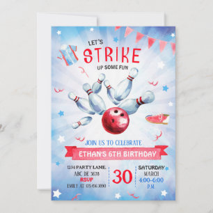 Invitation Boy Bowling Anniversaire