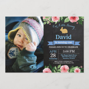 Invitation Boy de l'anniversaire de Bunny Oeuf de Pâques 1er