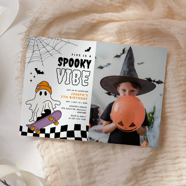 Invitation Boy Éffrayant Halloween Anniversaire Photo Invitat (Créateur téléchargé)